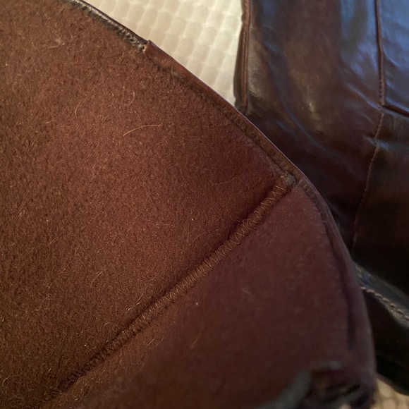 High leather brown cognac winter insulated boots size 36 6 - Picture 4 of 8